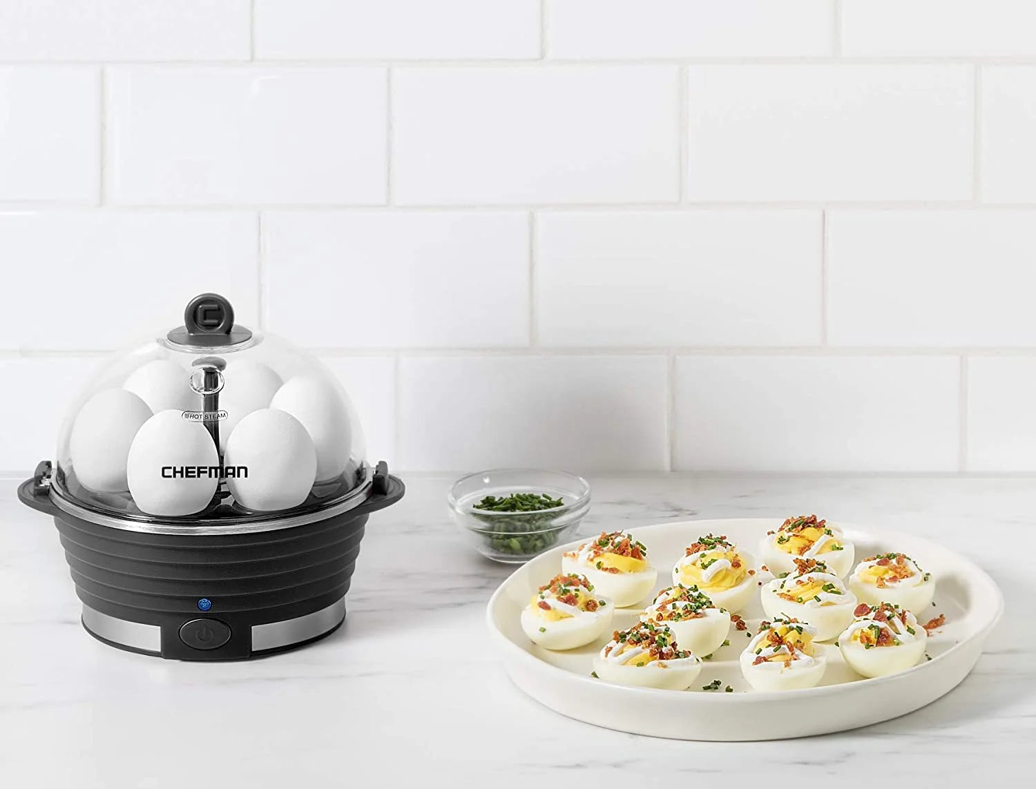 Rapid Egg Cooker, 6 Egg Capacity W/ Removable Poaching/Omelette Tray - Black, New